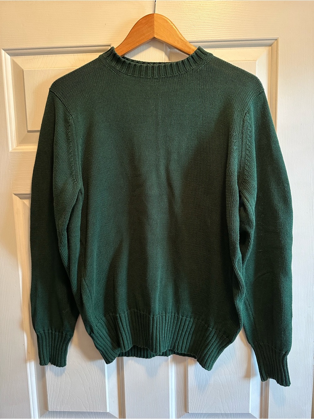 VTG Men’s Byford Forest Green Chunky Cotton Crewneck Sweater L Grandpa Fisherman